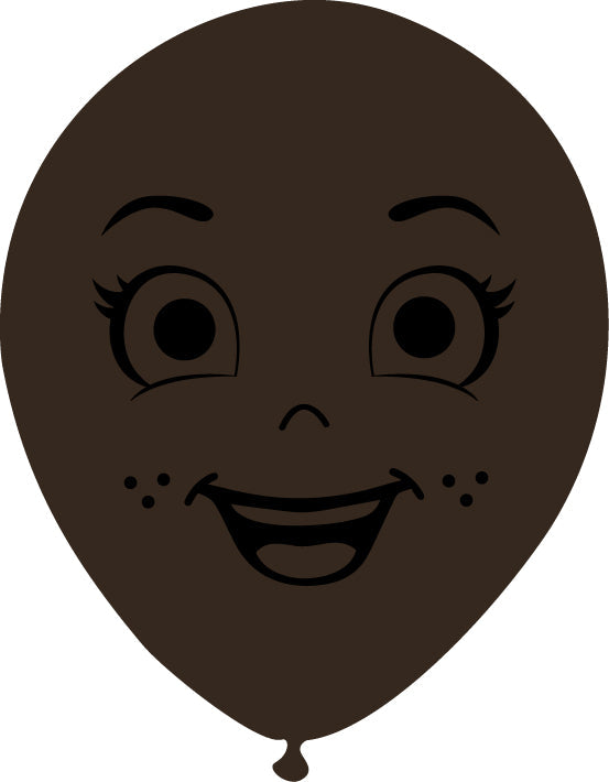 Uninflated 5 Inches Latex Balloons Single Sided Face Printed 05 Decomex Chocolate 