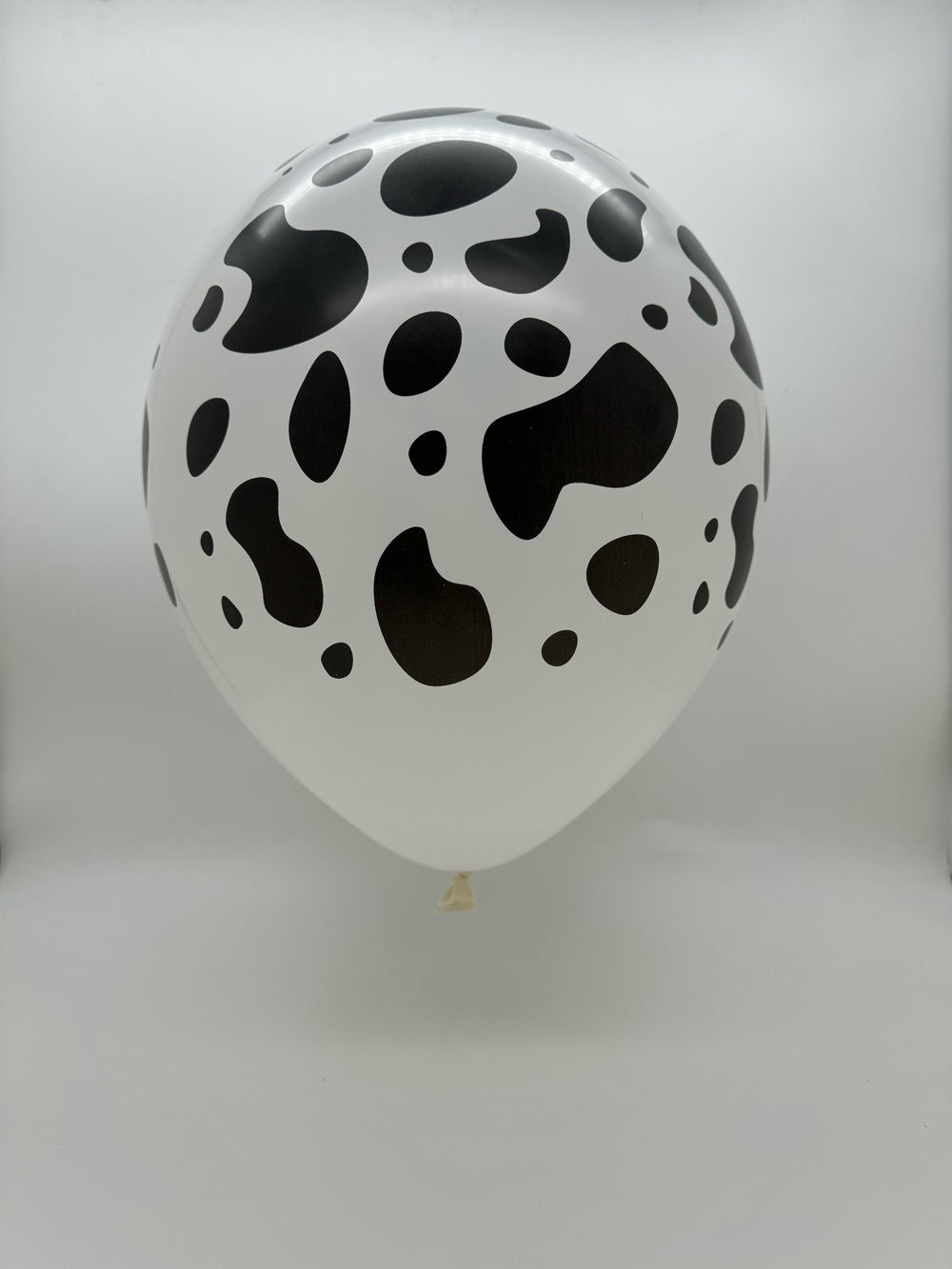 Uninflated 12" Latex Balloons All Around Cow Printed Decomex White Manufactured By Decomex Vietnam Exclusive to 