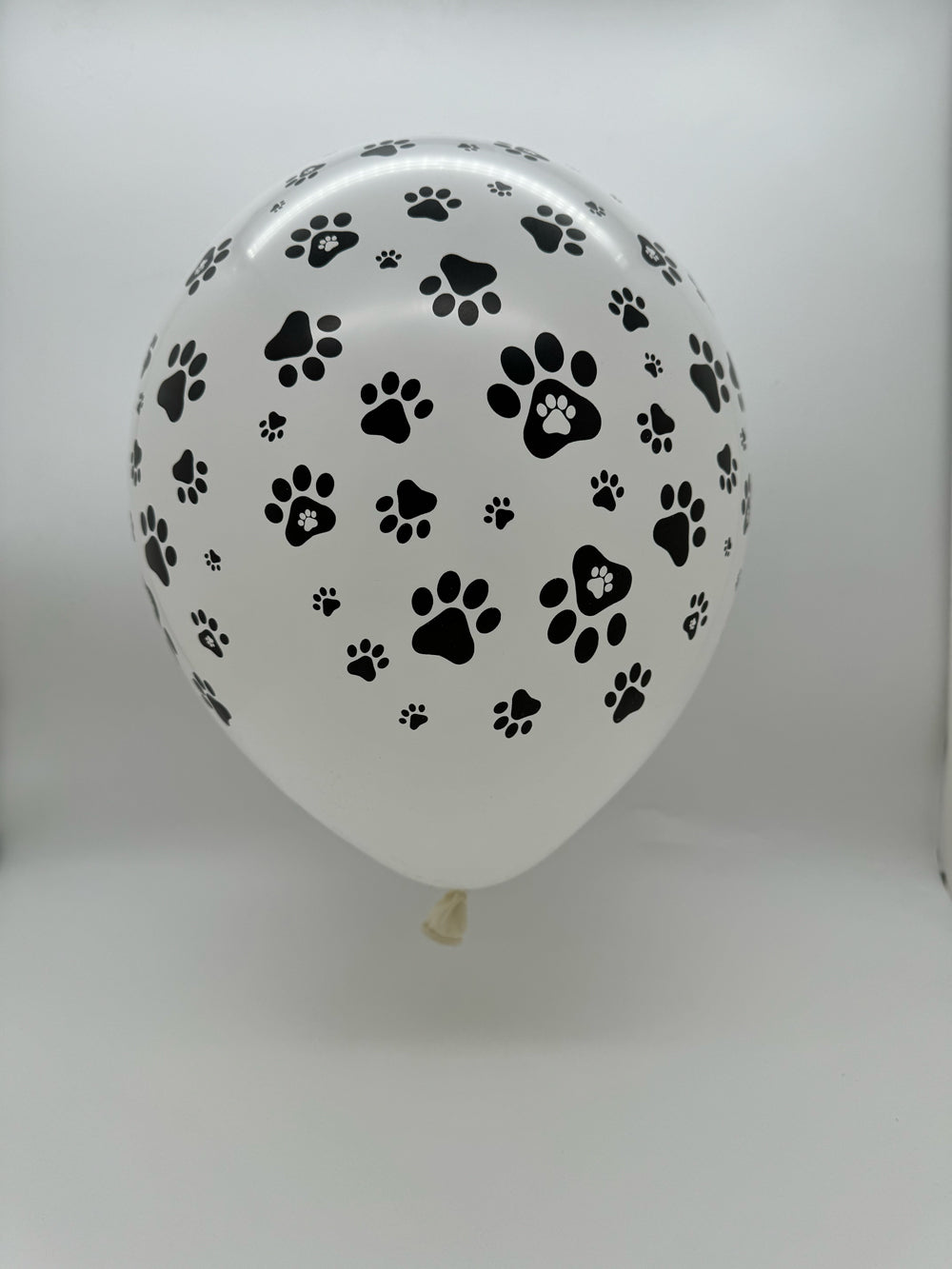 Uninflated 12" Latex Balloons All Around Paw Printed Decomex White Manufactured By Decomex Vietnam Exclusive to 