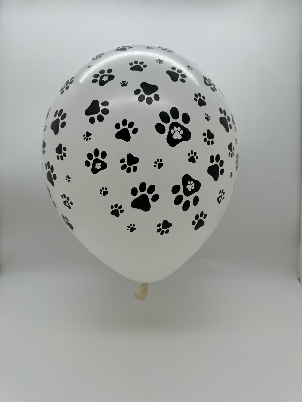 Not Inflated 12" Latex Balloons All Around Paw Printed Decomex White Made By Decomex Vietnam Exclusive to 