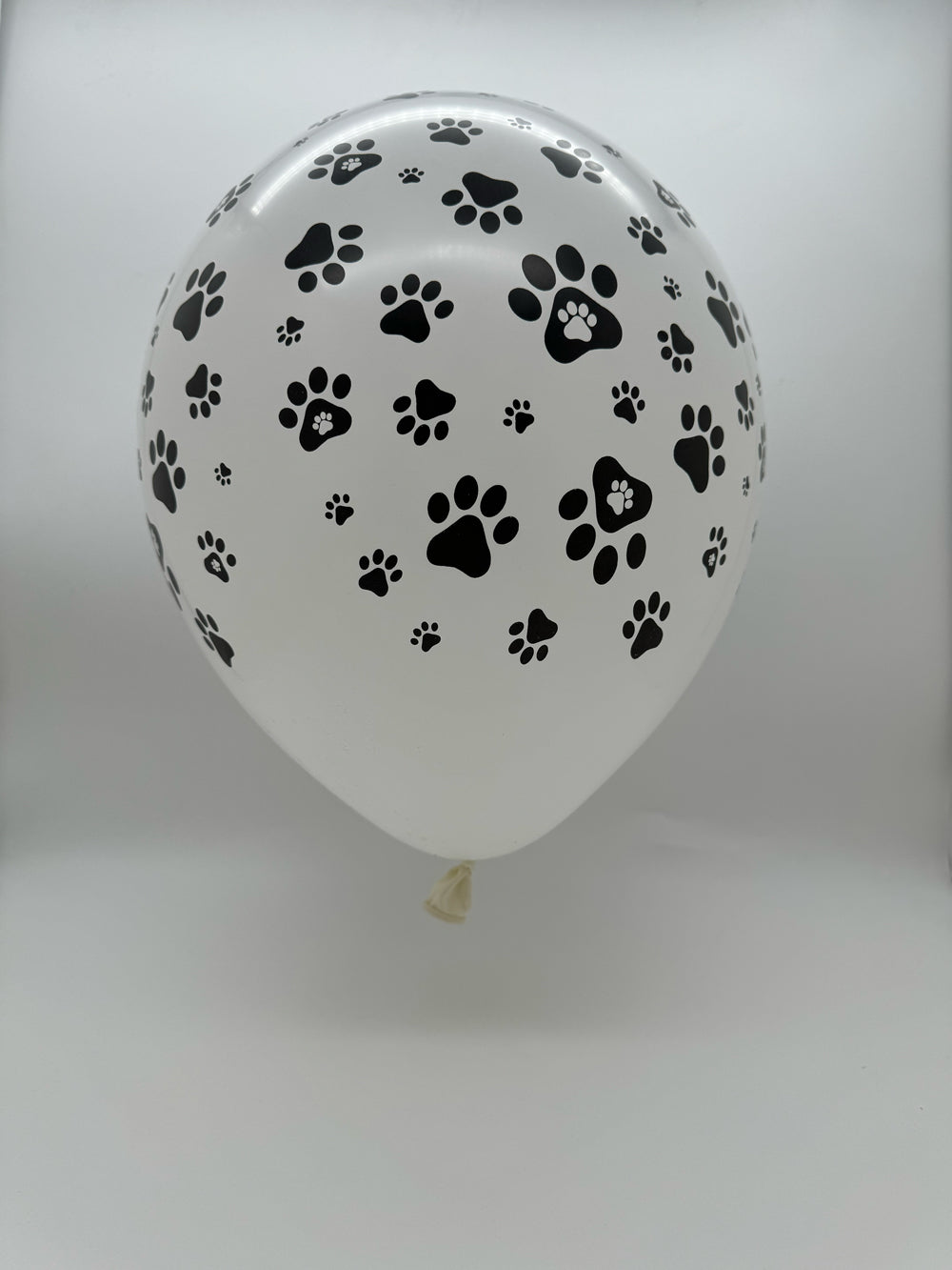 Uninflated 12" Latex Balloons All Around Paw Printed Decomex White Brand Name Decomex Vietnam Exclusive to 